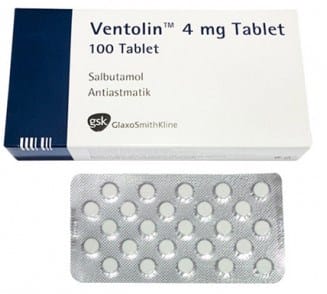 Ventolin (Albuterol) 100 Tablets 4 mg Glaxo Smith Kline